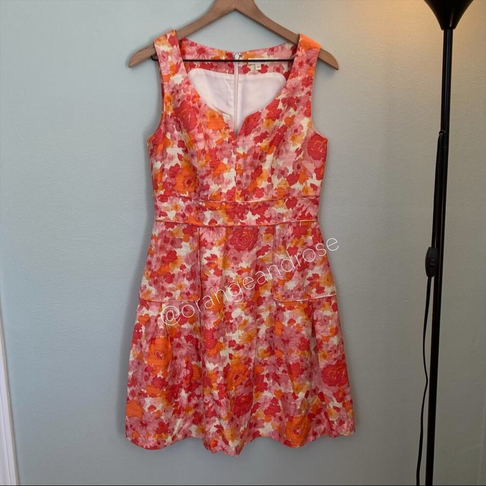 Anthropologie Shoshanna Pink Watercolor Floral Sheath Mini Dress Spring 8 - Picture 11 of 12